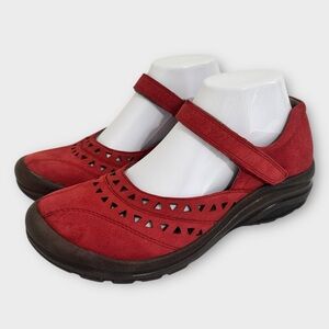 Bionica Matia Red Suede Leather Mary Jane Shoes Women's 8.5 Comfort Support